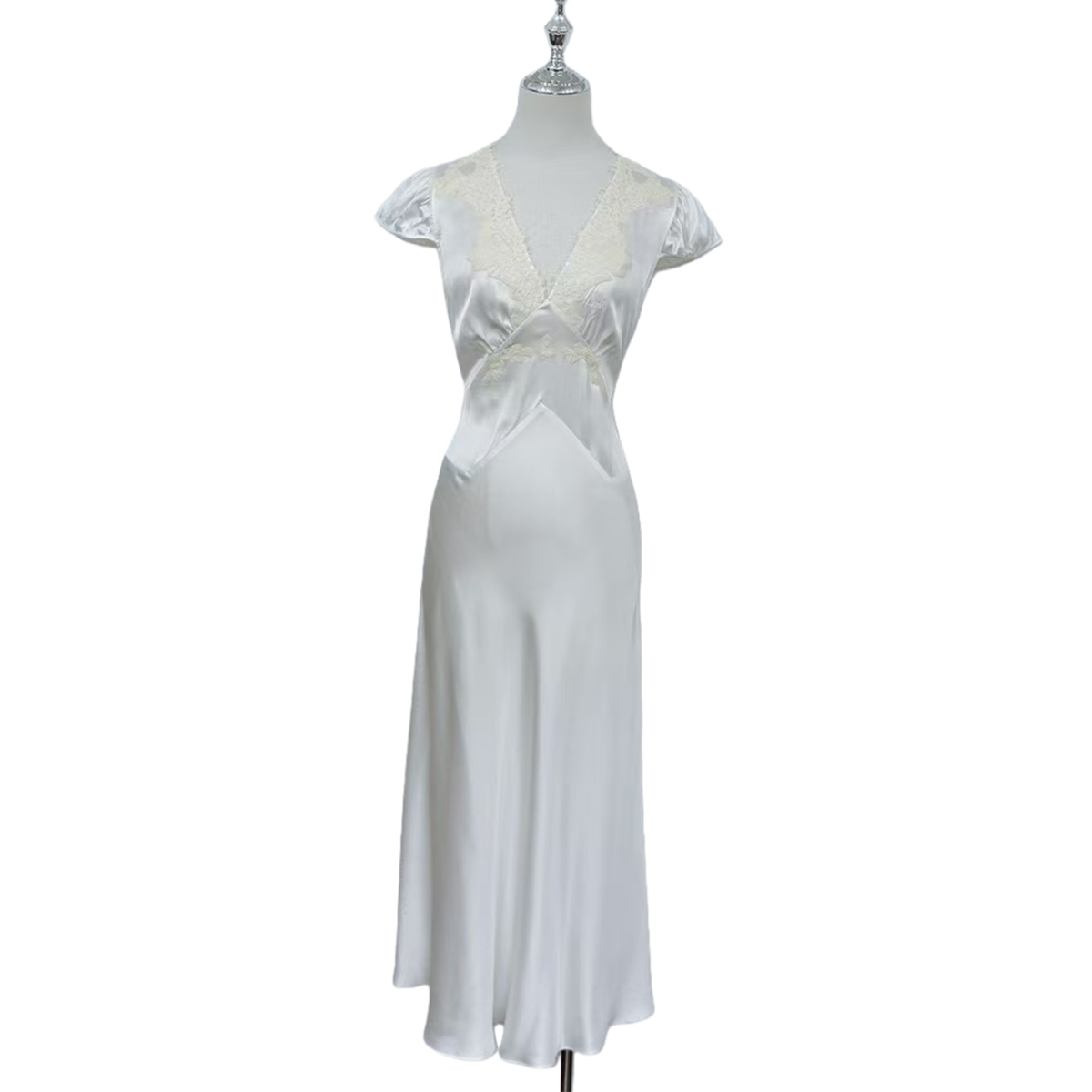 Vietnam Luxury Silk Cocktail Dress with Lace Detailing | Wedding Guest & Special Occasion Dress | OEM/ODM