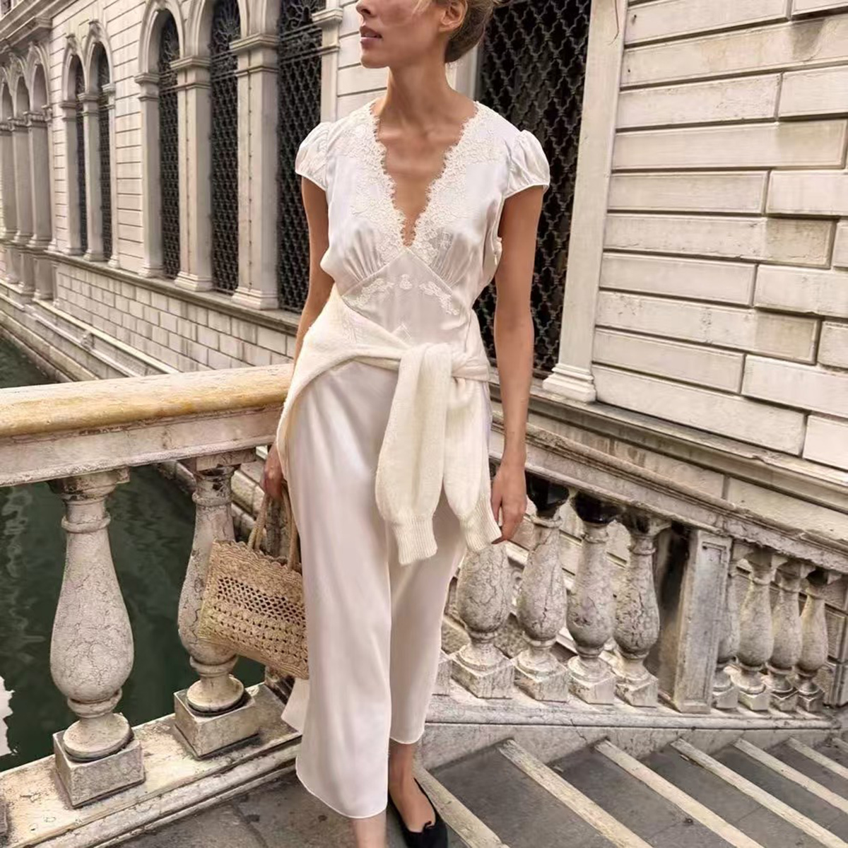 Luxury Silk Cocktail Dress with Lace Detailing Wedding Guest & Special Occasion Dress OEMODM (7).jpg