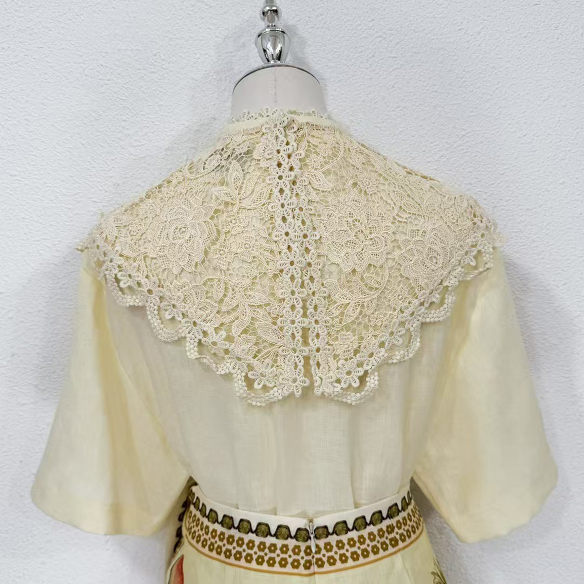 Bohemian Linen Top with Detachable Crochet Collar Resort & Wedding Guest Wear OEMODM (4).jpg