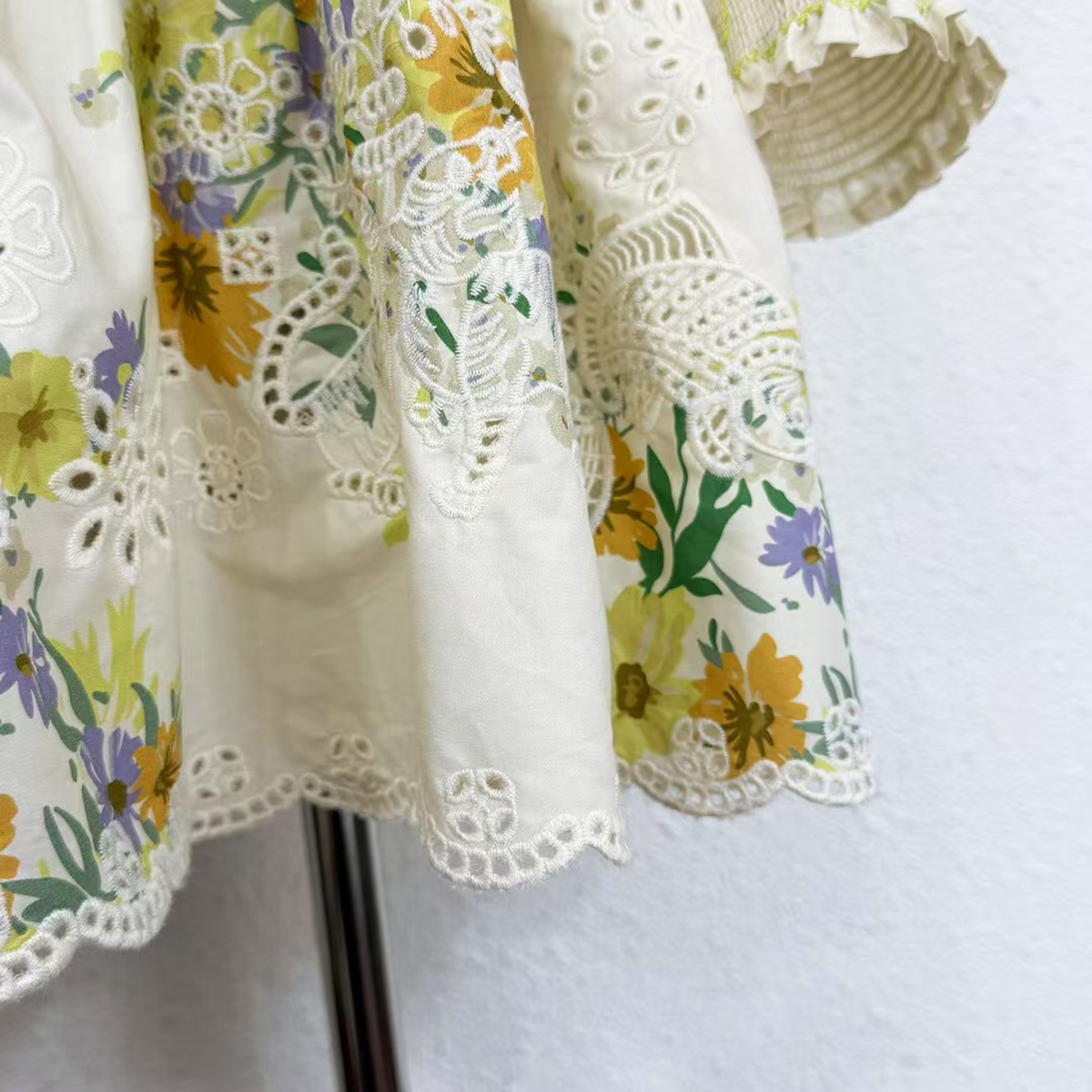 Ethereal Floral Mini Dress with Smocked Details Garden Party & Resort Wear OEMODM (7).jpg