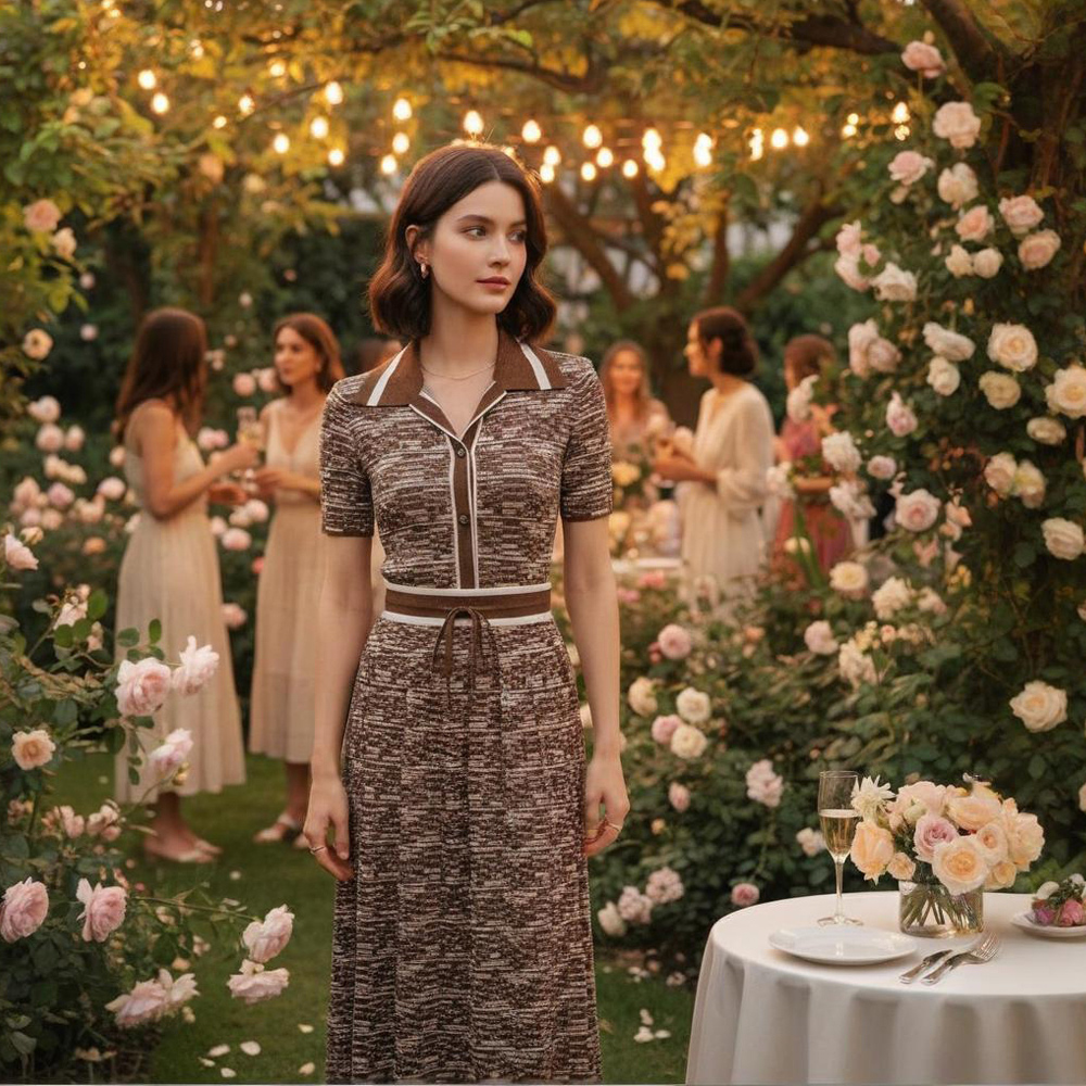 Metallic-Gingham-Knit-Set-for-Resort-&-Special-Occasions