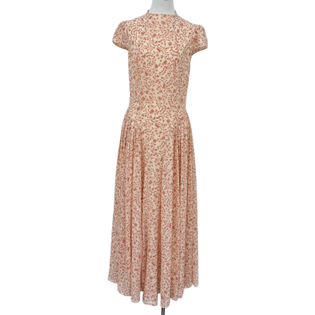 Elegant Floral Midi Dress with Asymmetrical Hem | Bodycon & Going Out Dress | OEM/ODM