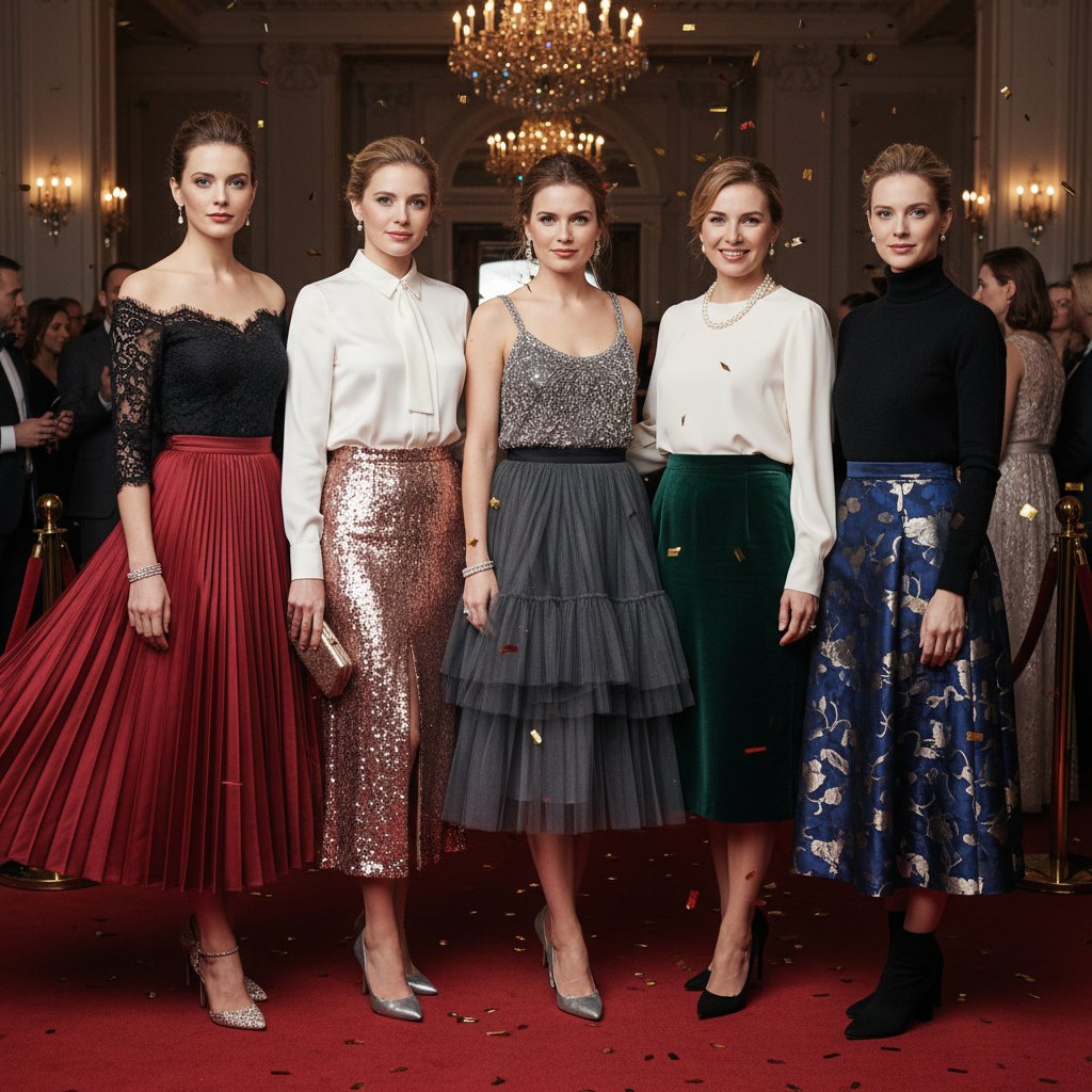 Ladies Midi Skirts For Red Carpet Events And Gala Dinners