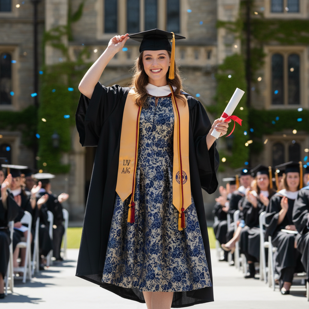 Jacquard Dress For Graduation Ceremonies And Academic Milestones
