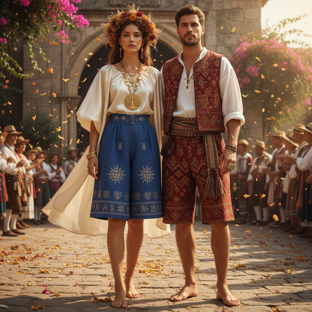 Vintage Shorts For Religious Ceremonies And Cultural Festivals