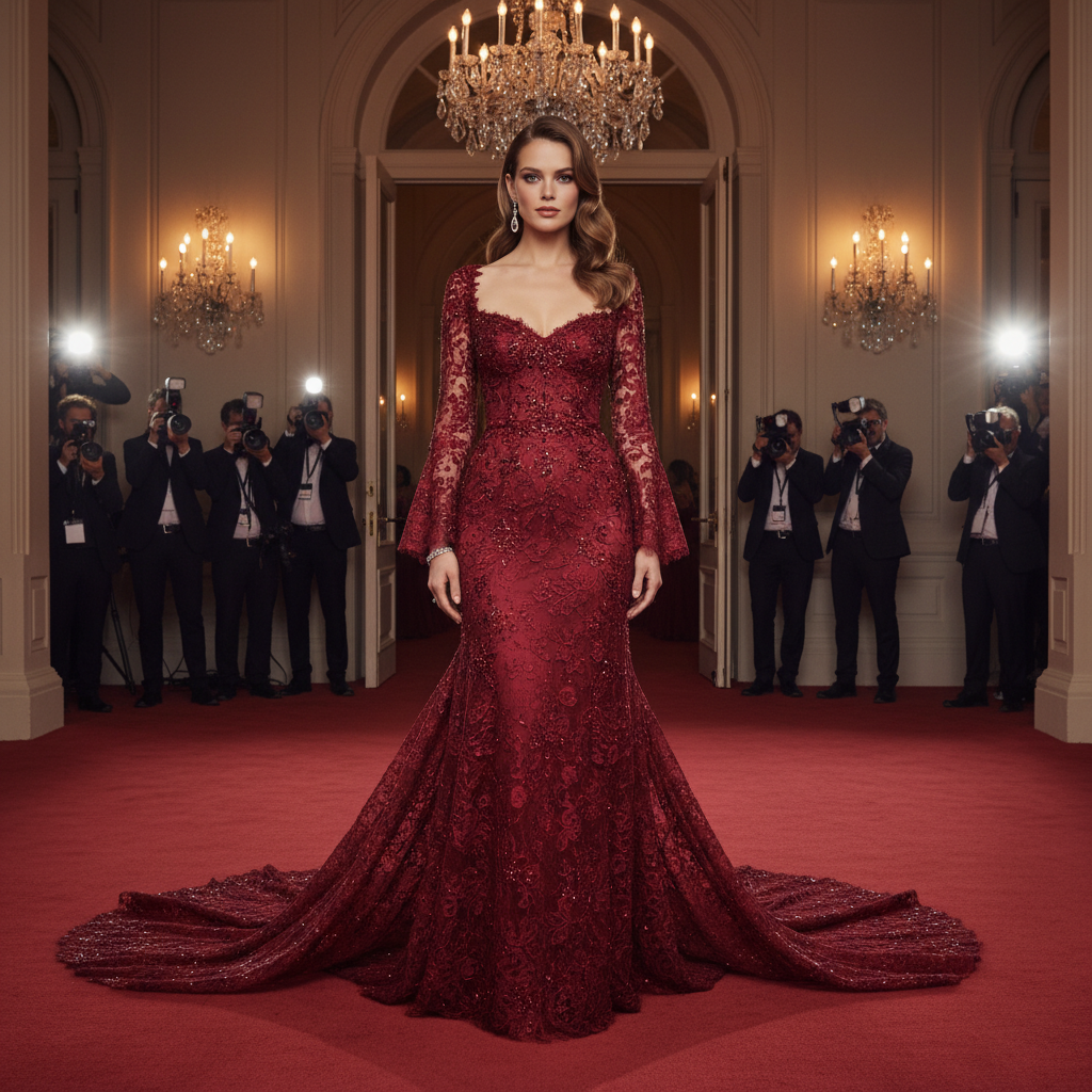 Lace Dress For Red Carpet Events And Gala Dinners