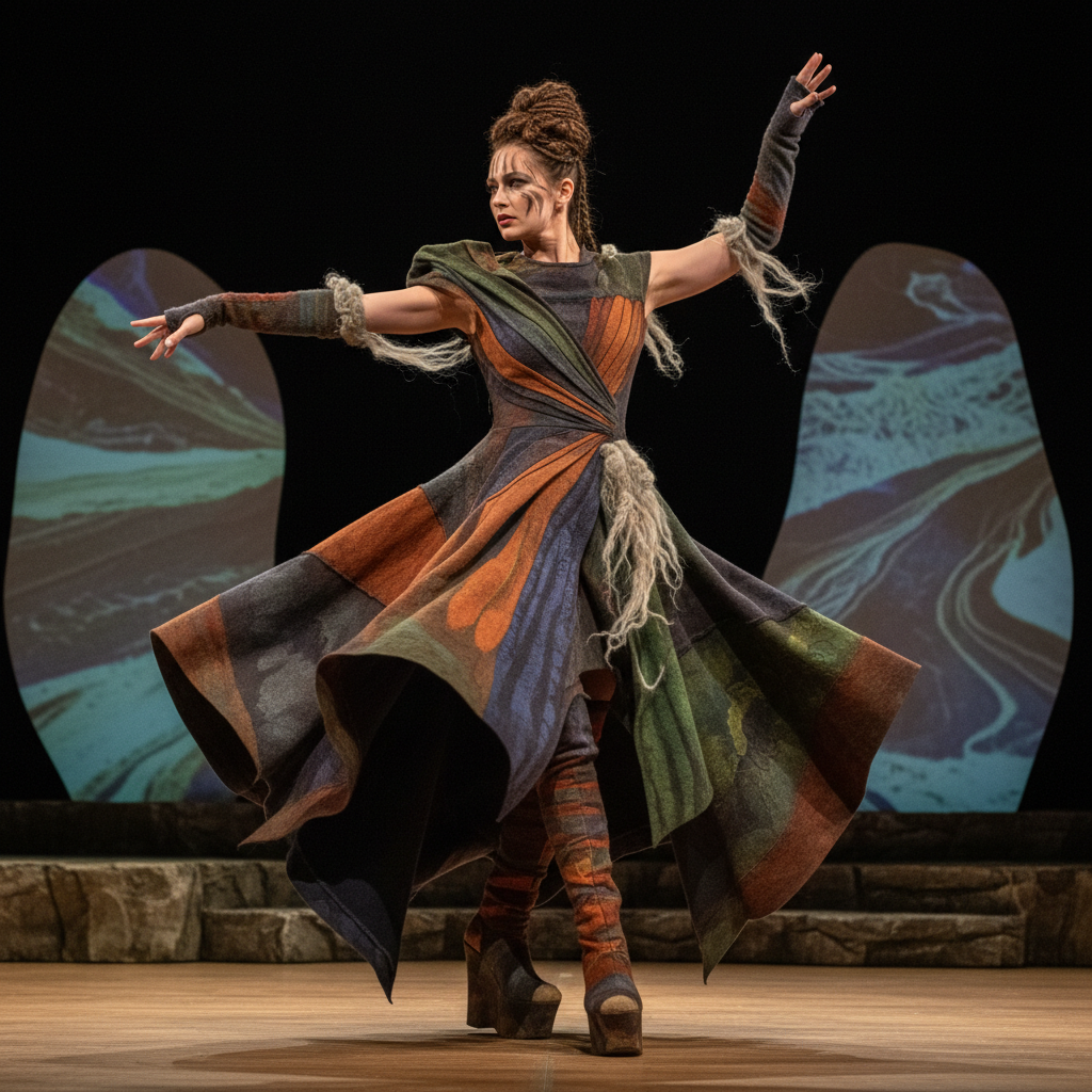 Women's Woolen Dress For Performance Art And Stage Appearances