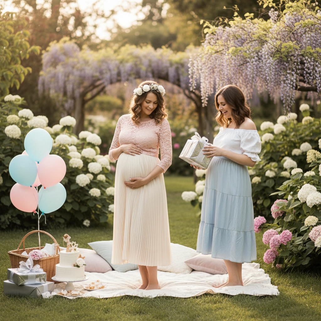 Midi Skirts For Maternity Photoshoots And Baby Showers
