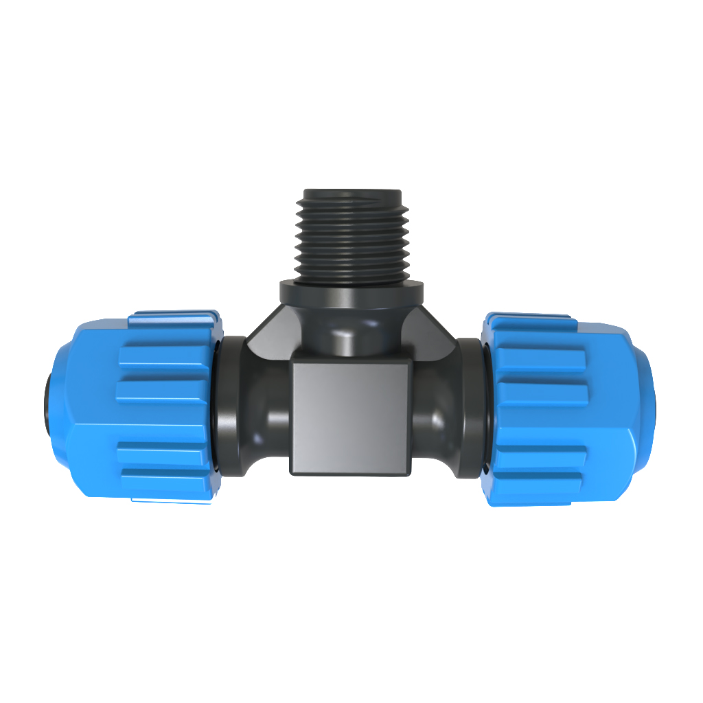 Threaded tee for command tube