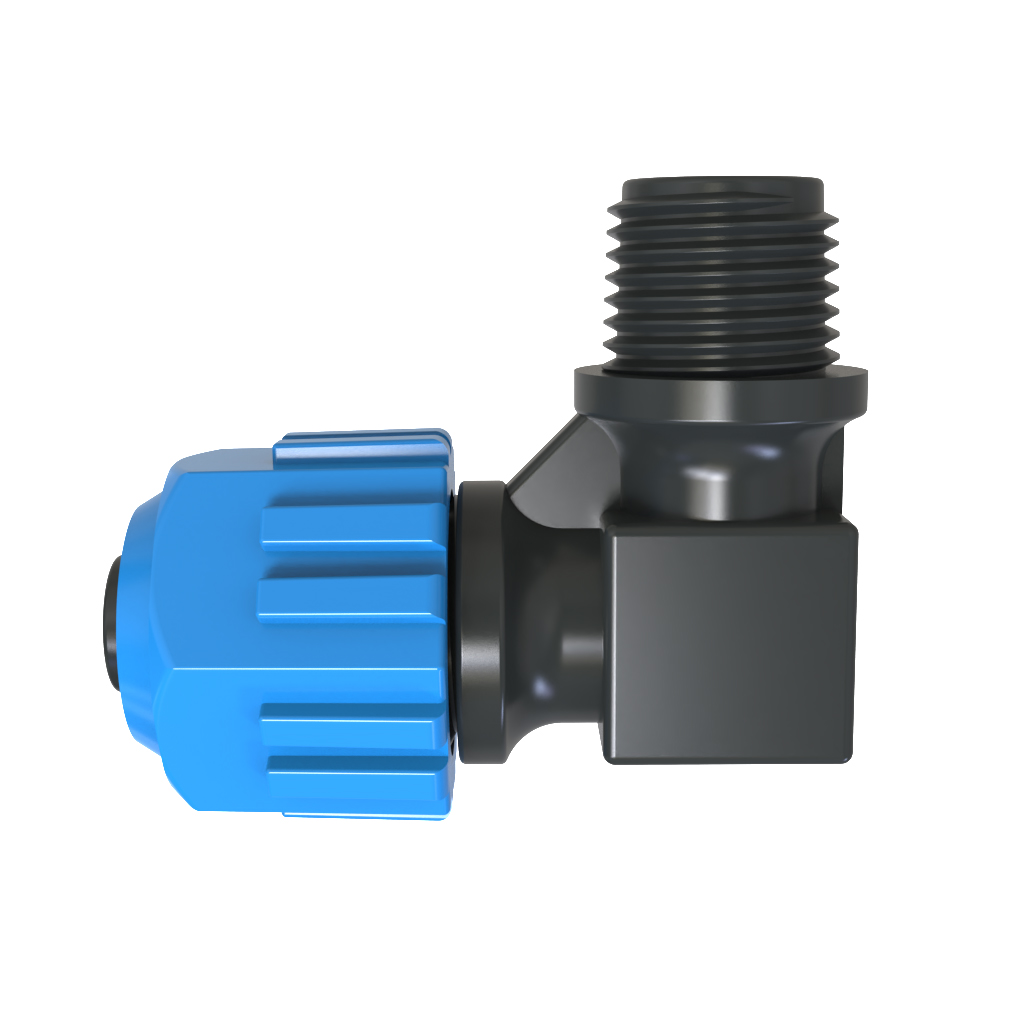 Threaded elbow for command tube