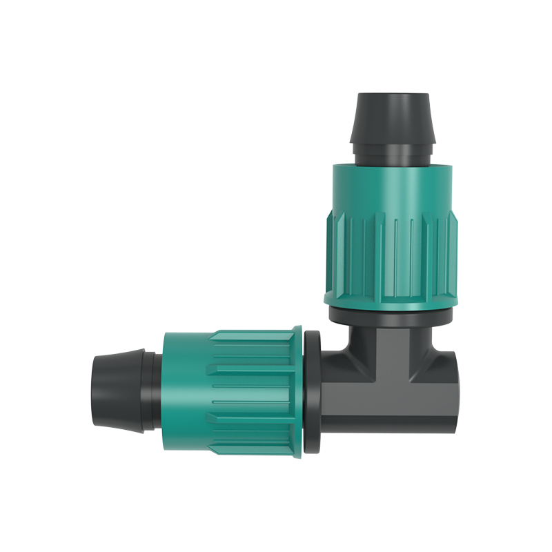 Elbow with lock nuts for PE pipe