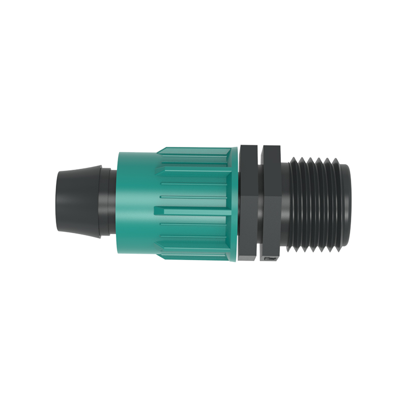 Threaded adapter with lock nuts for PE pipe