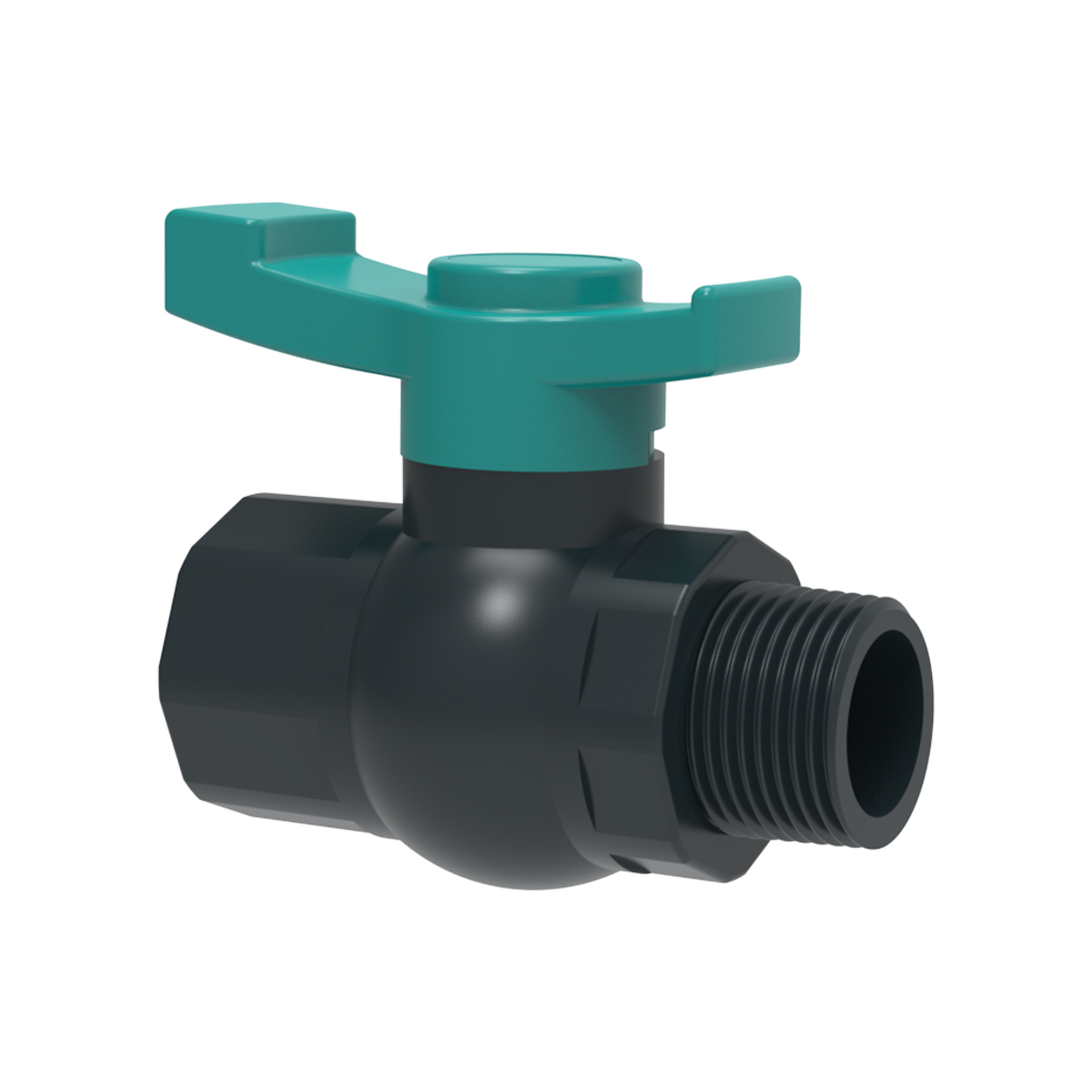 PVC Octagonal ball valve - Female & Male thread