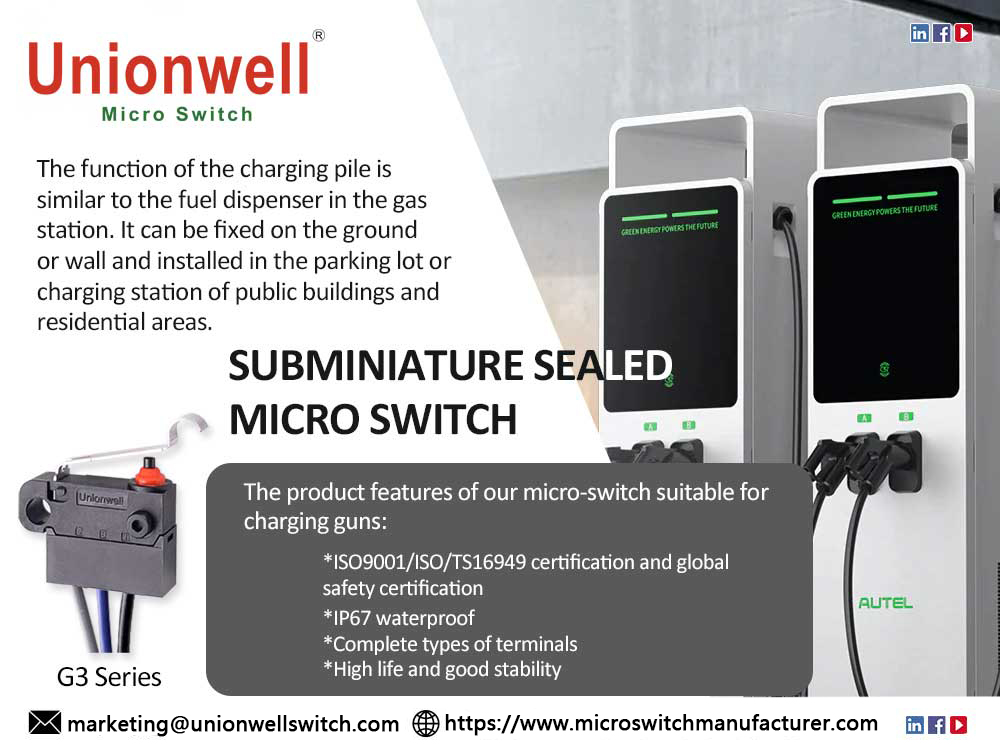 IP67 Waterproof Micro Switch in Car Charging Gun