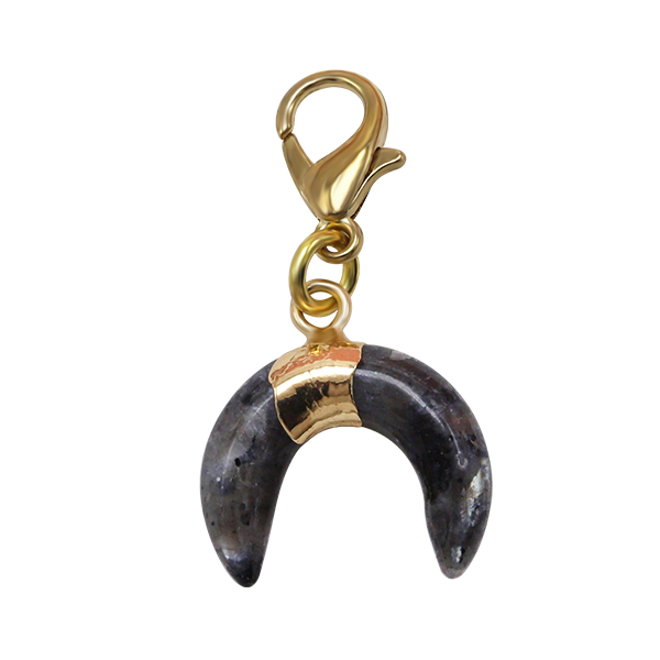 Crescent Moon Semi-Precious Gemstone Charms for Pet Collars