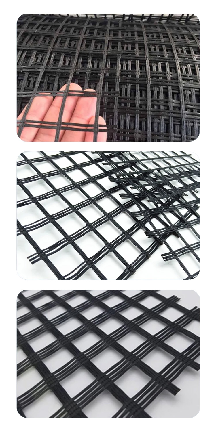 Theko e Tlase ea Factory Plastice ea Basalt Fiber Mesh Polypropylene Ground Reinforcement Steel-plastic Composite Mining Geogrid.jpg