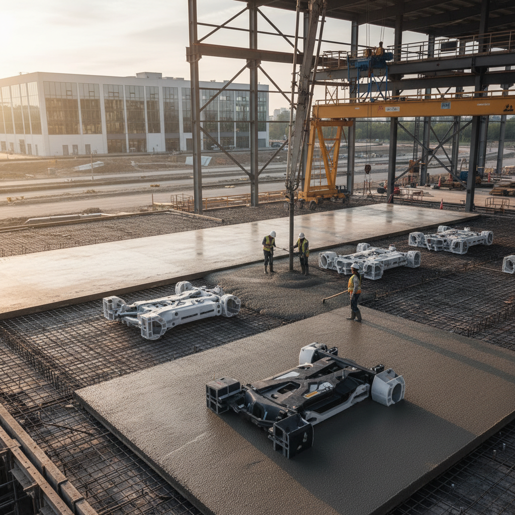 Concrete Slab Construction For Automotive Lightweight Components