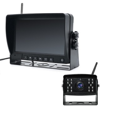 ZY-W727 Systema Camerae Retrospectivae Sine Filis 7 Pollicum cum Visione Nocturna 720P, Spatio 450M, Prospectu Quadriplex, Impermeabili IP68 - pro Autocinetis, Tractis, RV.