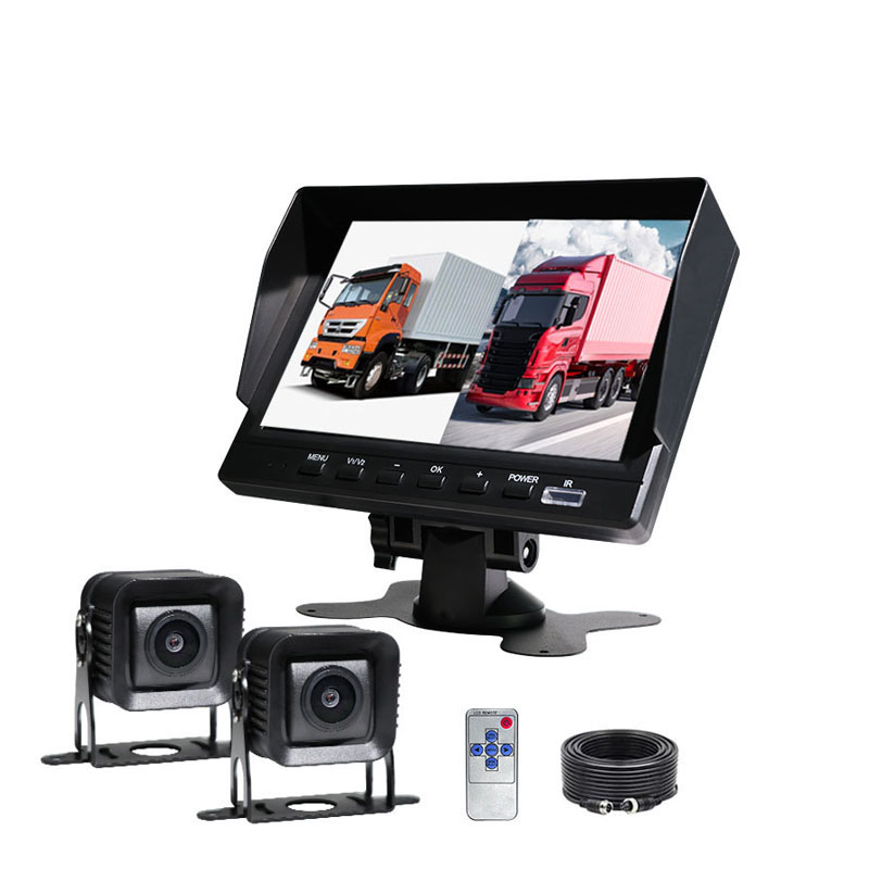 ZY-K702 7-Zoll-2-Kanal-Split-Monitor-Set für Auto, LKW, Wohnmobil, Fahrzeug, Sicherheits-DVR-System