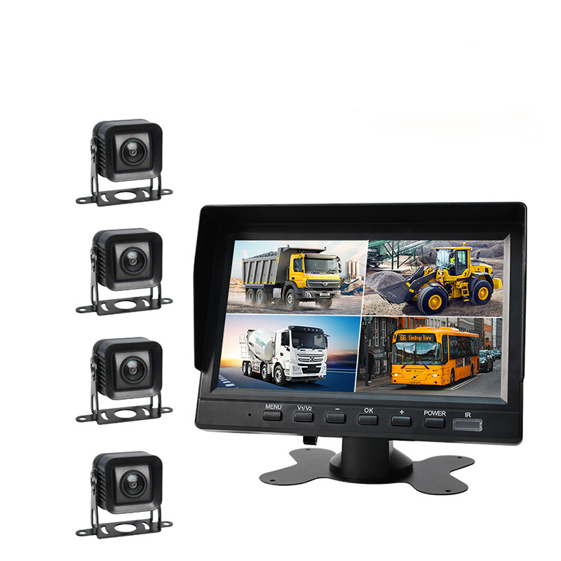 K704BSD 7Inch 4CH Quad Monitor Set with BSD Reversing Rear View Camera for Truck