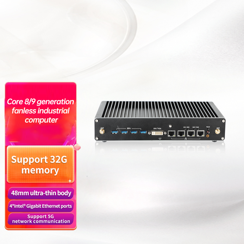 SINSMART Intel 8./9. I3/I5 32GB Zengin Bağlantı Noktaları Ultra ince fansız PC endüstriyel bilgisayar