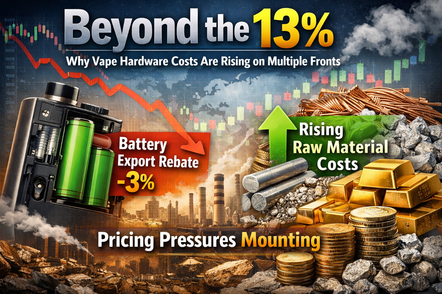Más allá de los recortes del 13% en los reembolsos de baterías y el aumento de los costos de los materiales en el hardware de vapeo