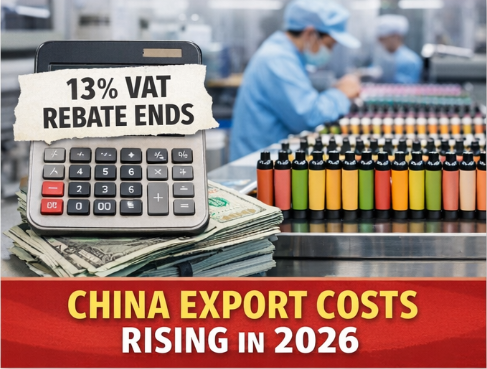China Removes 13% Vape Export Tax Rebate in 2026: Impact on U.S. Buyers & Pricing Trends