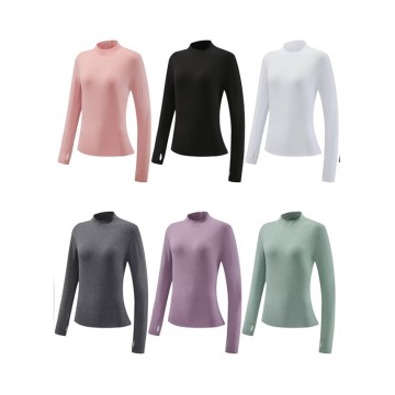 Breathable Cool Feeling Women's Fitness Yoga Clothing Sports long-Sleeved High Elastic Tight Workout Tops Sportswear <br/>307