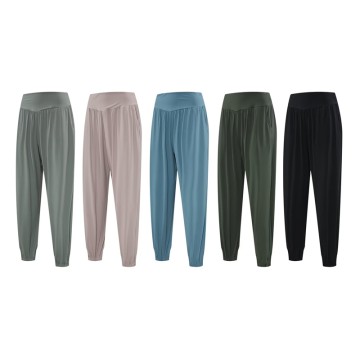 Hot Selling  Comfy Gray Sports Gym Ladies Trousers Casual High Elastic Waist Loose Women's Hip Hop Pants <br/>123