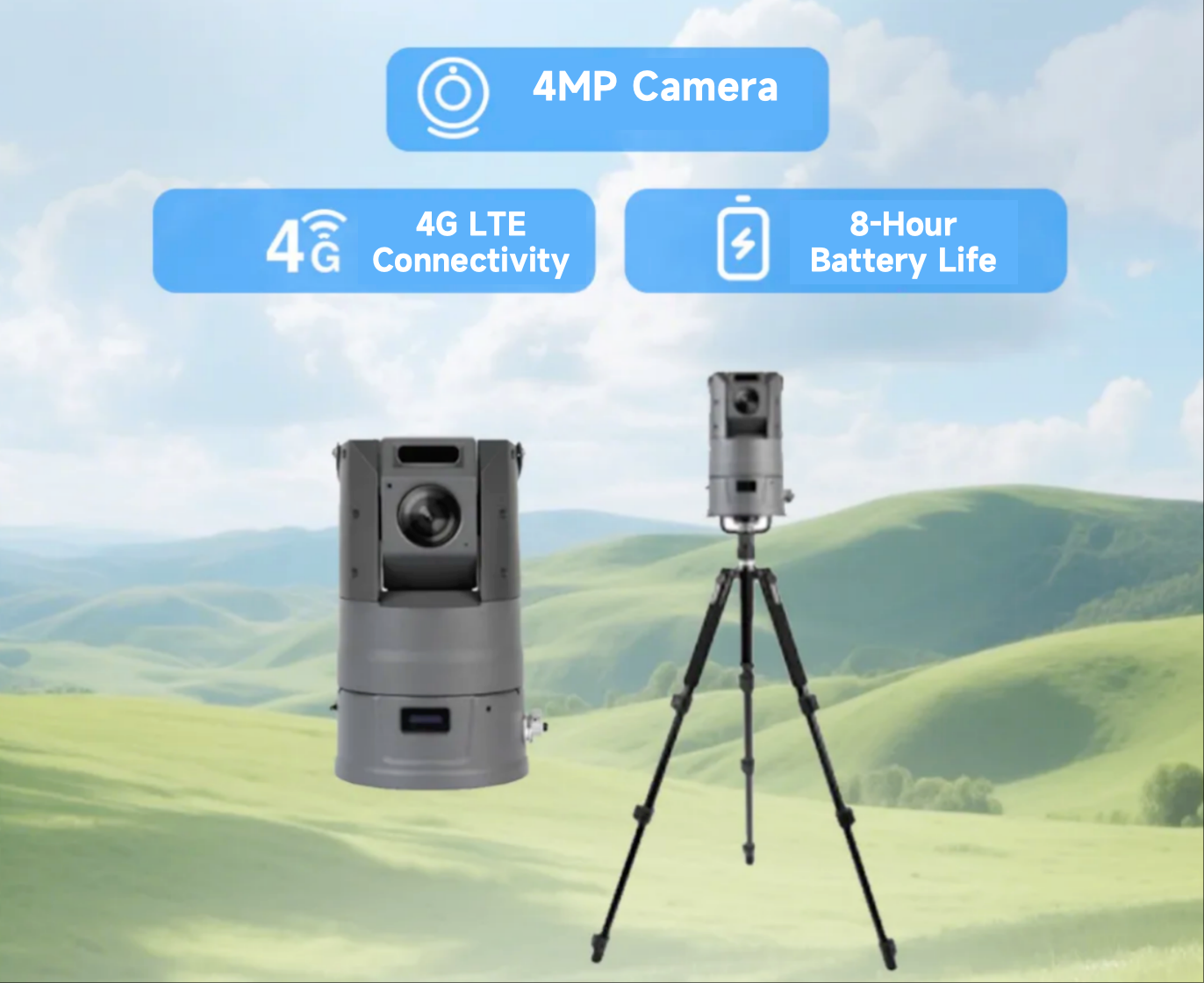 Bola de vigilância com supercodificação 4G: implantação rápida em ambientes externos, transmita vídeo 2K a apenas 1 Mbps!