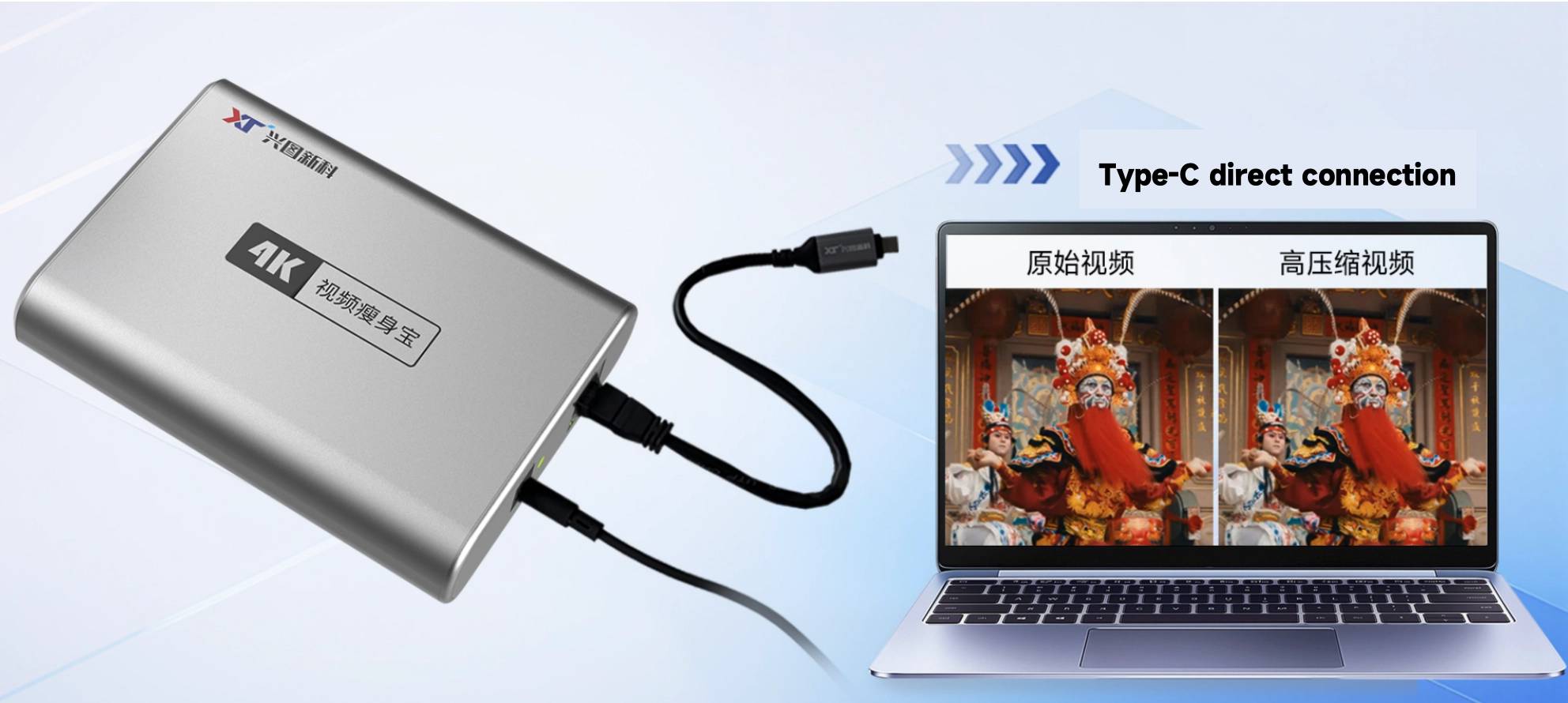 Video Slimmer Pro Type-C Plug & Play · Fast, Near-Lossless Compression A High-Efficiency Workstation — Right in Your Pocket