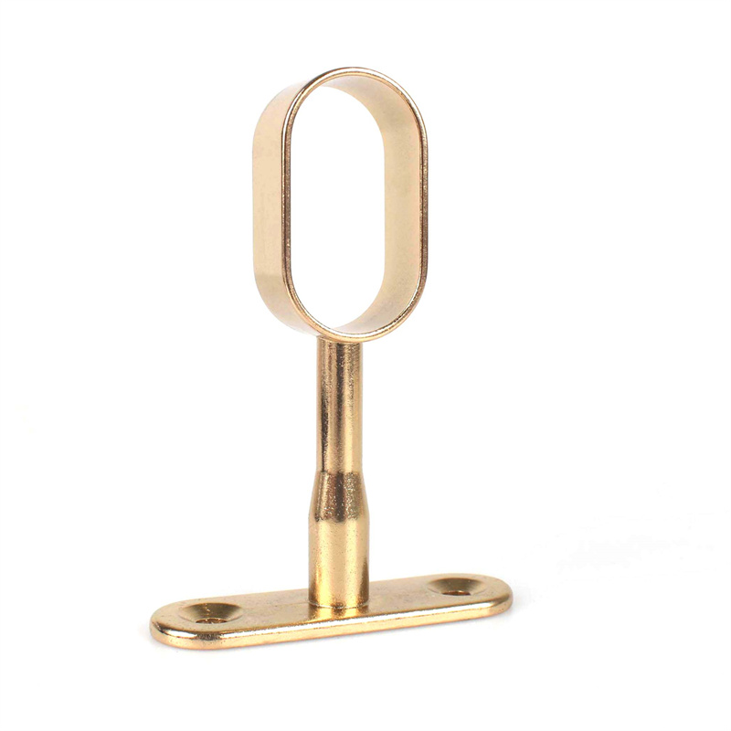 Top zinc alloy hanging oval wardrobe track tube bracket center hanging bracket