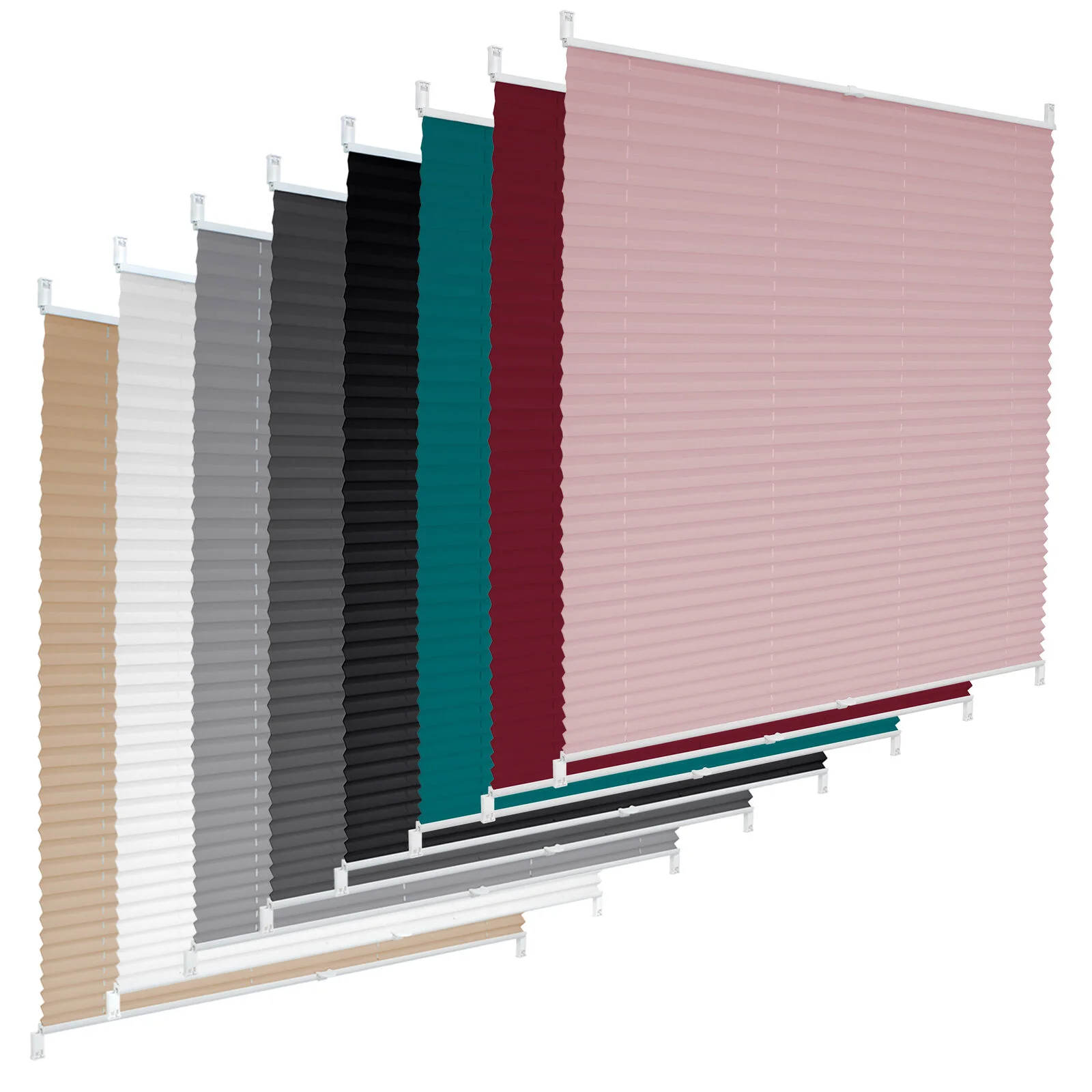 Wholesale easy installation temporary hot sunshade shading temporary white black pleated paper blinds
