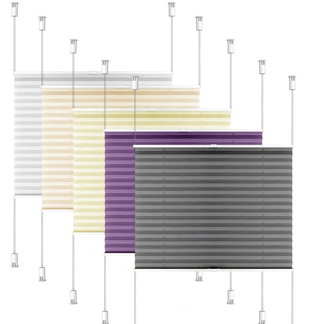 Clamp Temporary Self-adhesive Pleated Paper Blinds Shades Folding curtains Easy fix without drilling