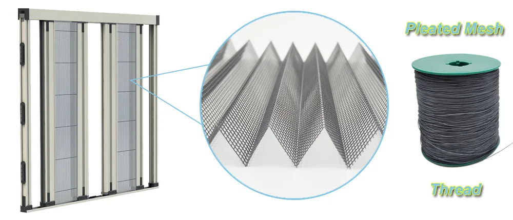 16x16 Mesh 2.2m x 30m Grey Polyester Retractable Pleated Fly Screens