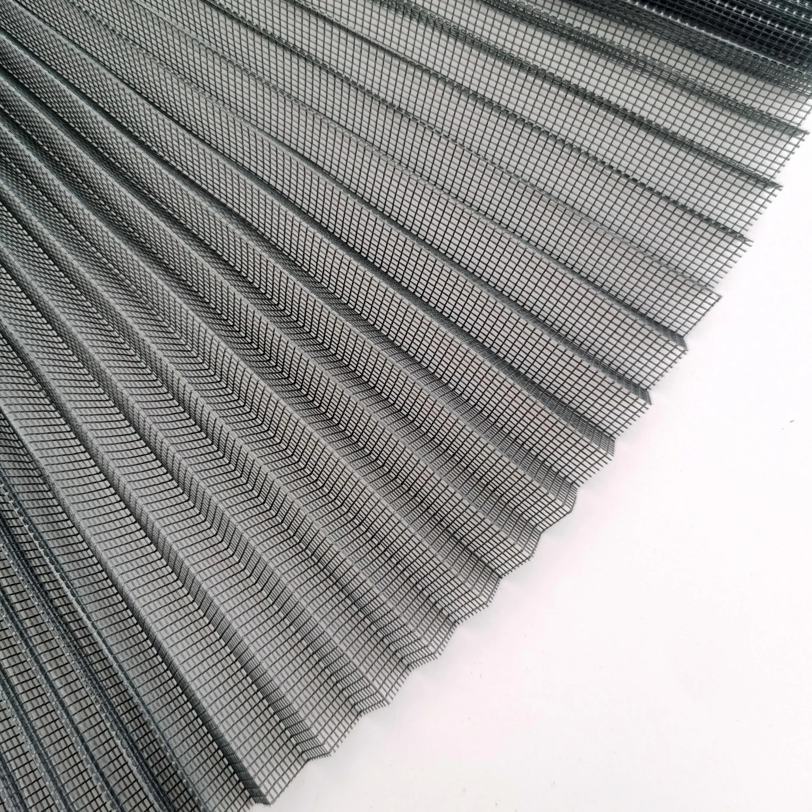 Grey black color polyester plisse screen pleated screen mesh