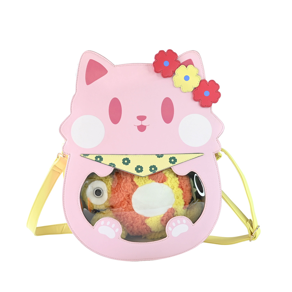 Custom Design Made Cosplay Girls Pvc Window Backpack Cartoon Cat Ita Ba (5)r3u