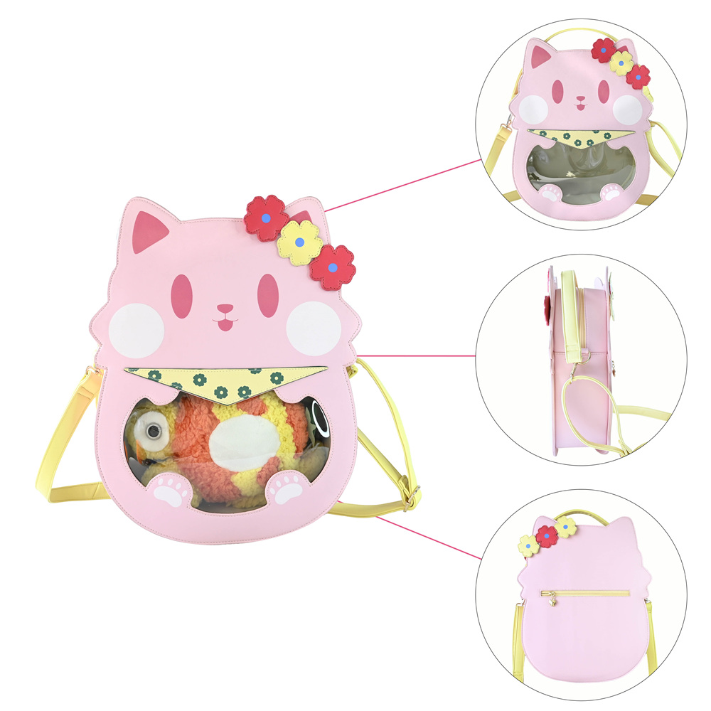 Custom Design Made Cosplay Girls Pvc Window Backpack Cartoon Cat Ita Ba (6)zcx