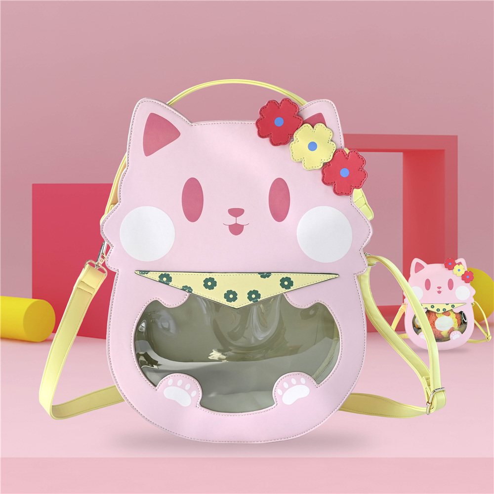 Custom Design Made Cosplay Girls Pvc Window Backpack Cartoon Cat Ita Ba (7)051