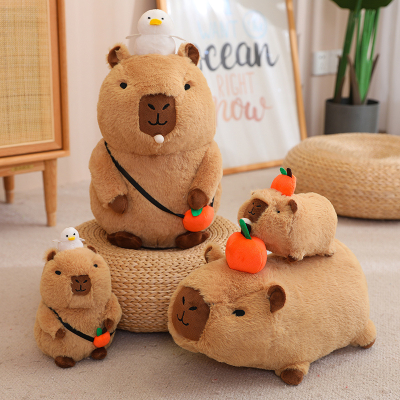 Новый Продукт Настроенный LOGO Capybara Плюшевая Игрушка Весело Отставание Дует Пузырь Кукла Подушка День Рождения Подарок Кукла Спальня Украшения
