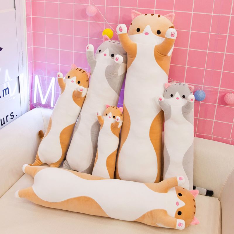 Милая кошка плюшевая игрушка плюшевая подушка длинная кукла кошка