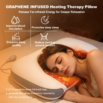 Wholesale graphene far infrared heated therapy deep sleep pillow for cervical muscle tension relief