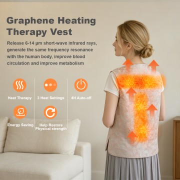 USB 5v 10 W instant relief far infrared therapy graphene electric heating vest