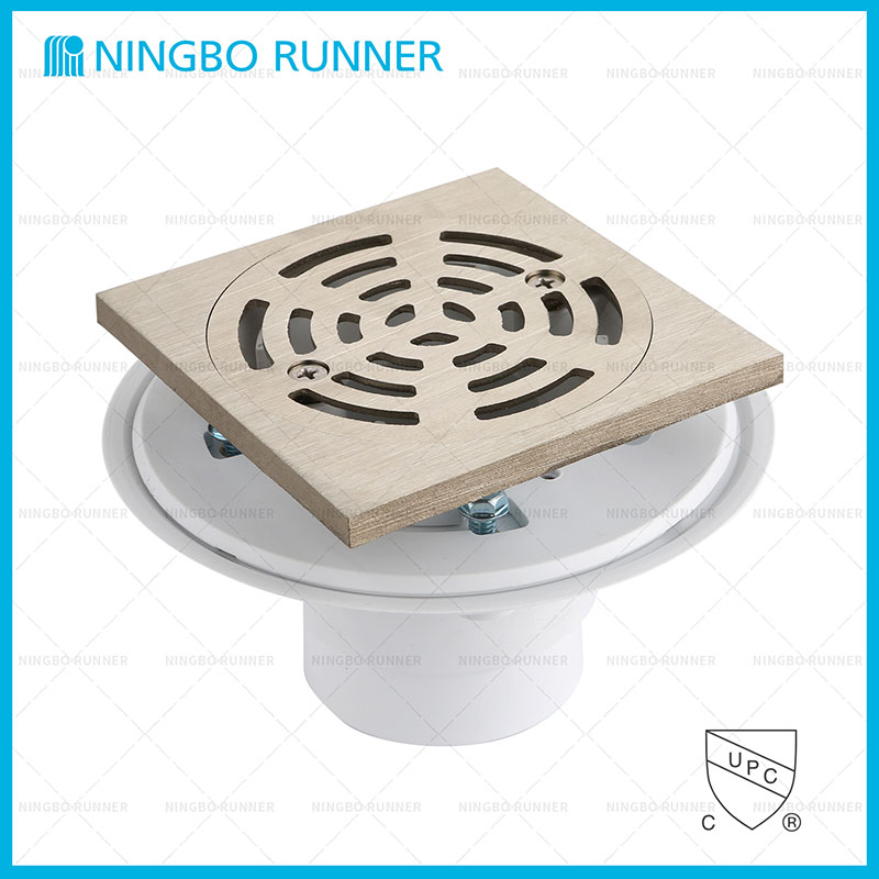 Low Profile Shower Drain for Tile Shower Bases with Round...