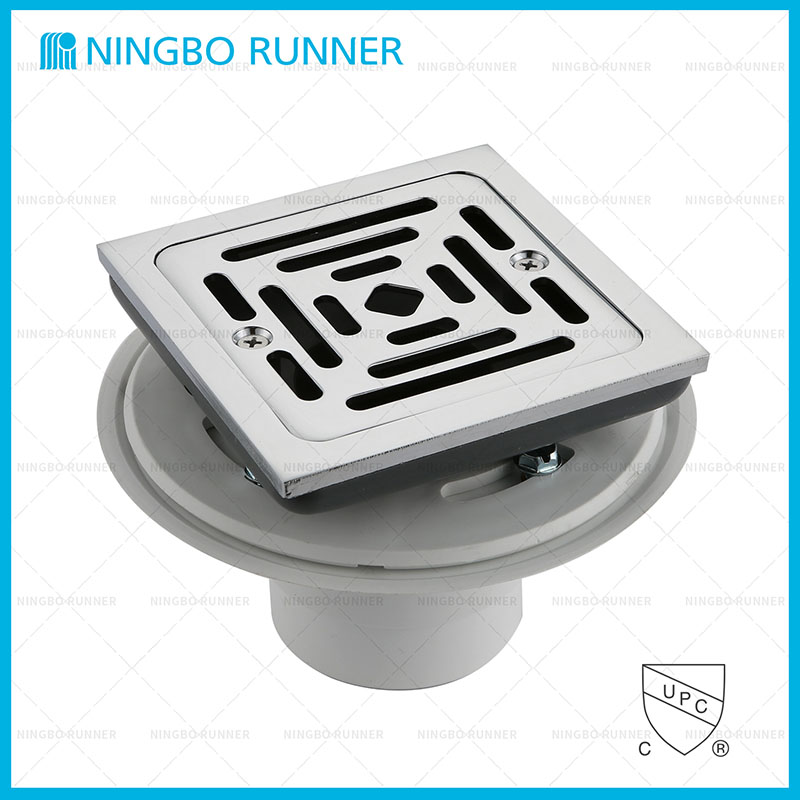 Low Profile Shower Drain for Tile Shower Bases with Squar...