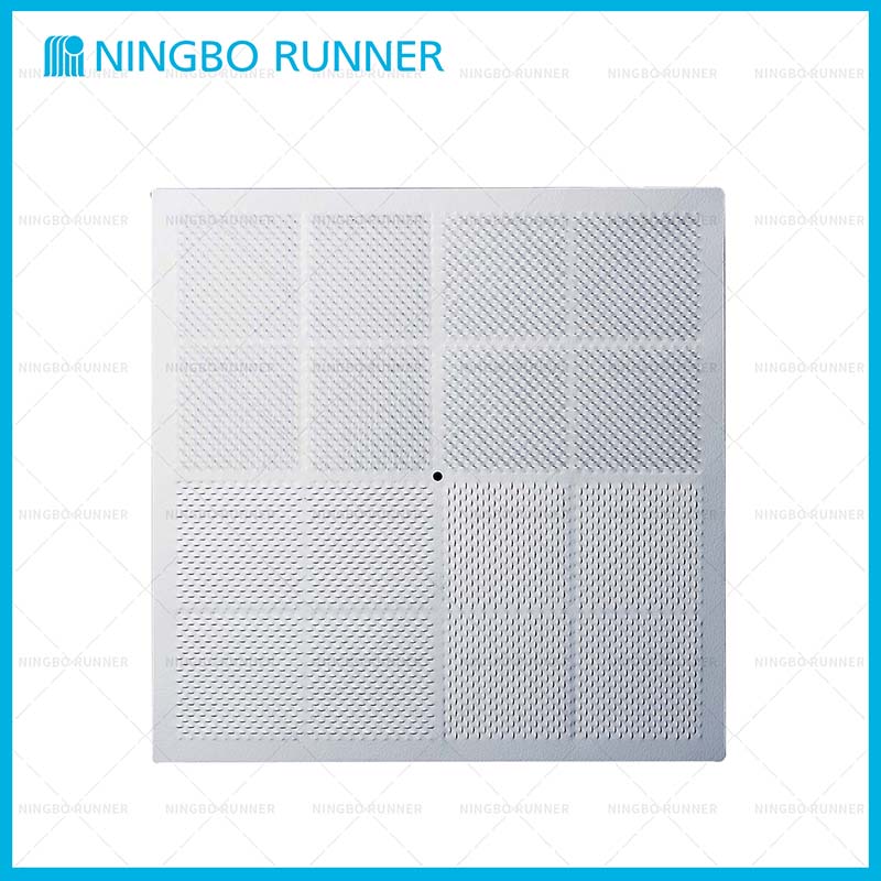 R6 T Bar Aluminum 4 Way Perforated Diffuser with R6 Insul...
