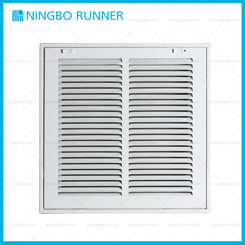 Steel Return Air Filter Grille White-1/2”Space Fin