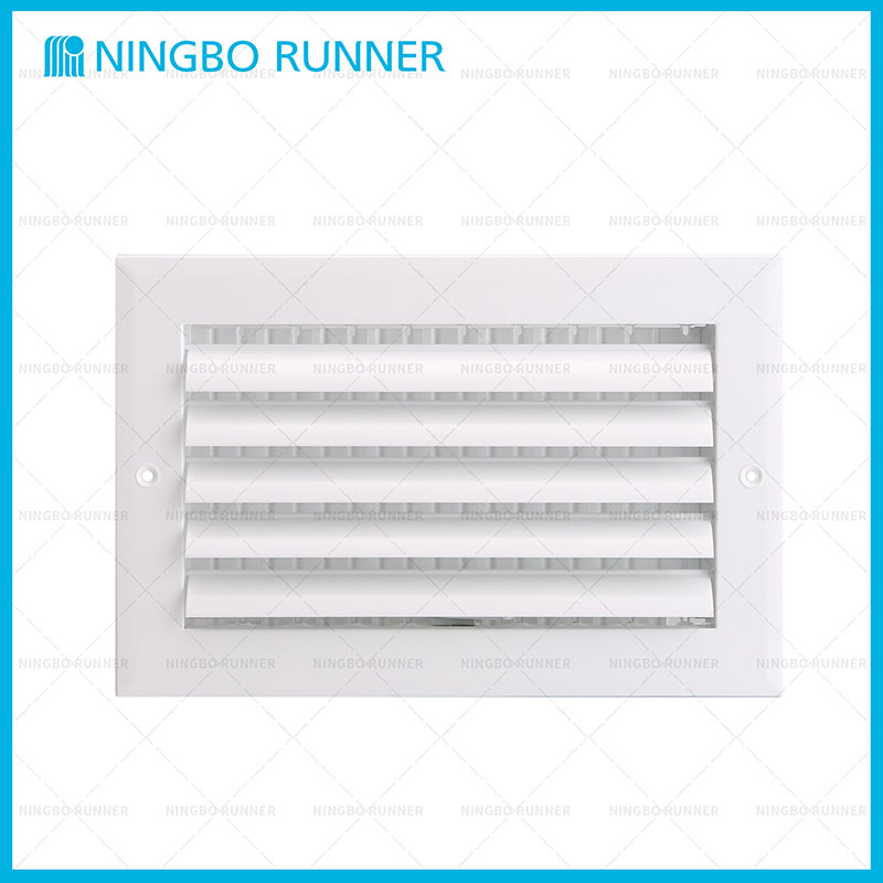 Aluminum Curved Blade Adjustable Register 1-Way-with Damp...