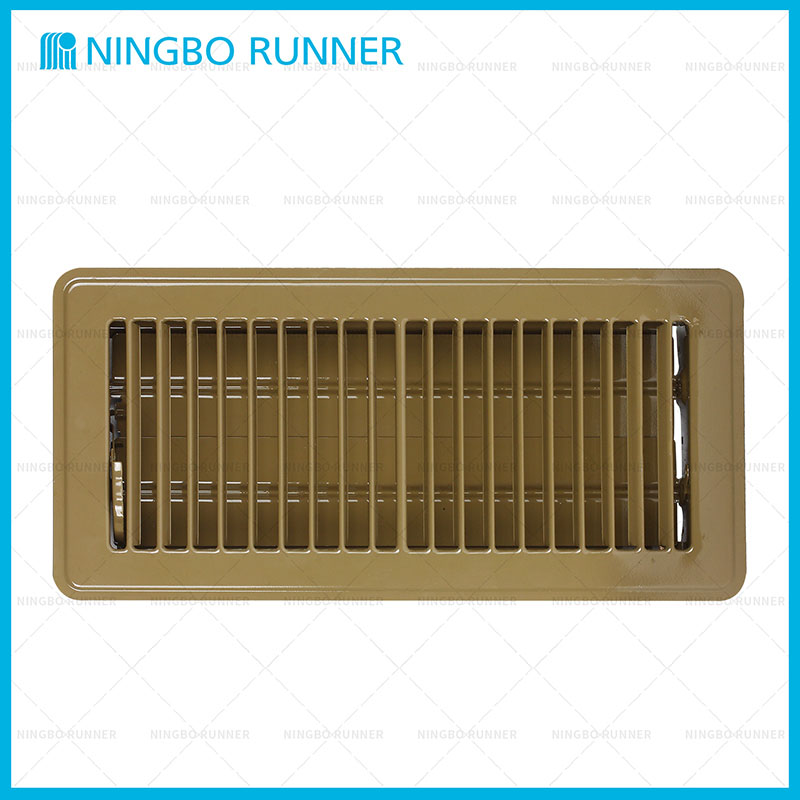 Steel Floor Register White and Brown