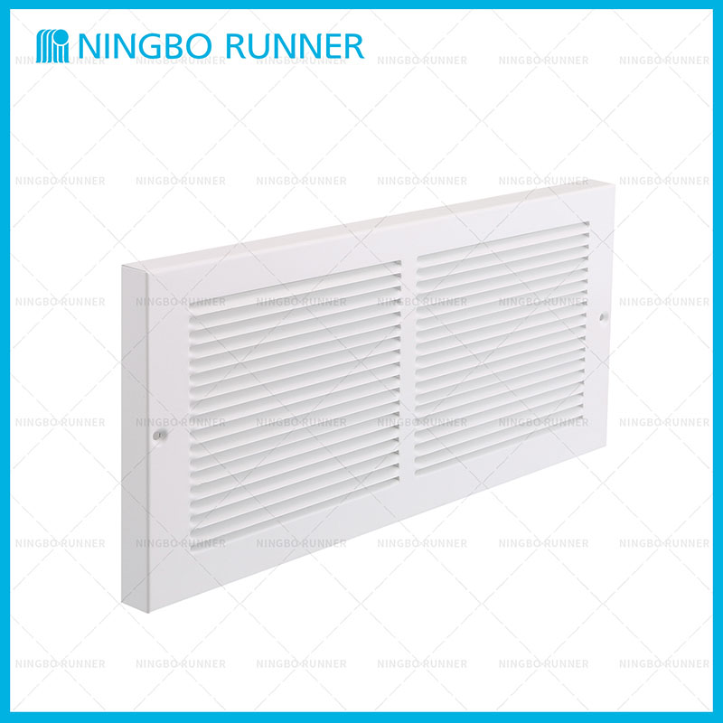 Steel Baseboard Return Air Grille 1/3” Fin White